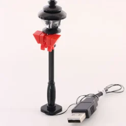 The Brick Show Shop Christmas Light-Up Lamp Post (Yellow Light) for LEGO layouts