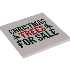 The Brick Show Shop Christmas Trees for Sale Sign (6x6 Tile), B3 Customs made using LEGO p
