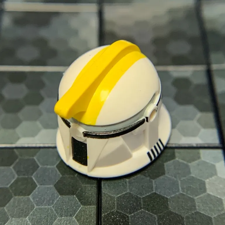 The Brick Show Shop Clone Trooper 327th Helmet (Phase 1, Yellow Markings) for LEGO minifigures - Clone Army Customs