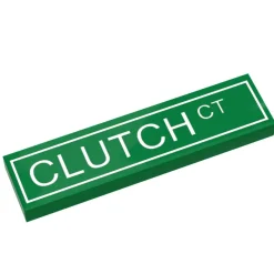 The Brick Show Shop Clutch Court Street Sign made with LEGO part (1x4 Tile) - B3 Customsk