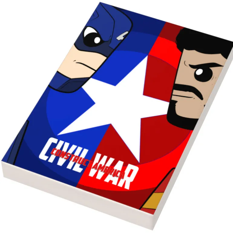 The Brick Show Shop Construct America: Civil War Movie Cover (2x3 Tile) made using LEGO pa