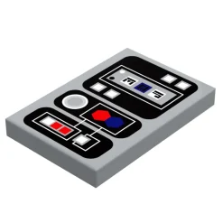 The Brick Show Shop Control Panel #2 for Star Wars/Space (2x3 Tile) - B3 Customs using LEG