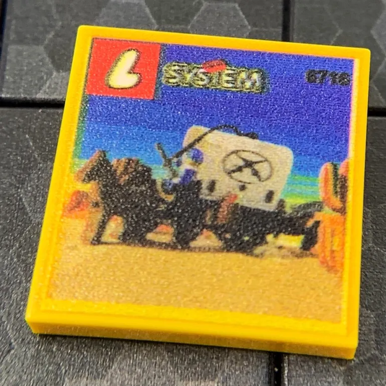The Brick Show Shop Covered Wagon Western Set 6716 - Custom Printed 2x2 Tile