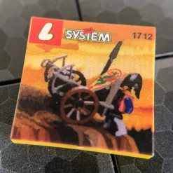 The Brick Show Shop Crossbow Cart, Dragon Masters Set 1712 - Custom Printed 2x2 Tile