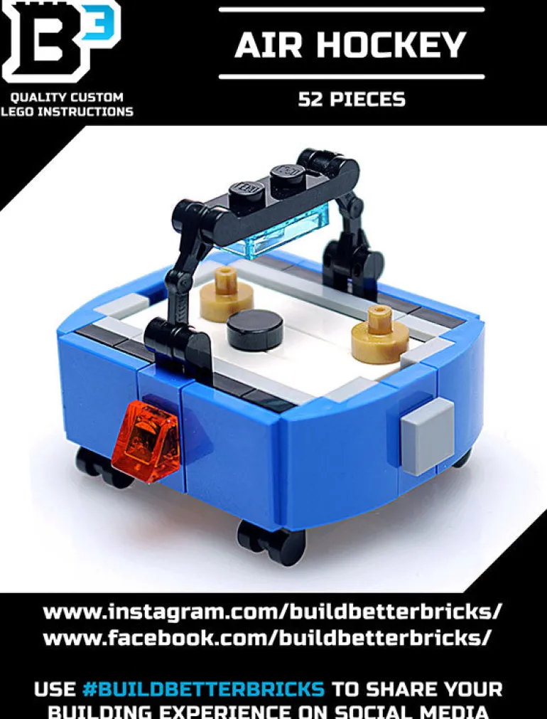 The Brick Show Shop Custom Air Hockey Table 52-Piece Building Set made from LEGO parts - B