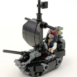 The Brick Show Shop Custom Black Ship (Pearl) with Jack Sparrow Minfigure