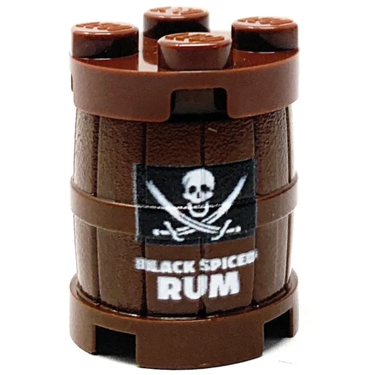The Brick Show Shop Custom Black Spiced Rum Barrel / Keg made using LEGO part - B3 Customs