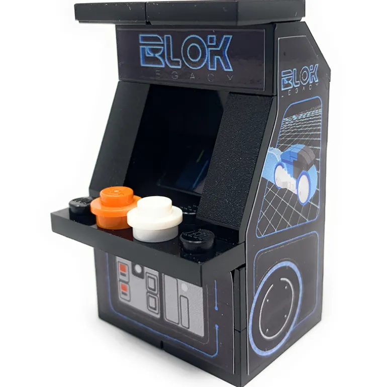 The Brick Show Shop Custom BLOK Legacy Arcade Machine made using LEGO parts