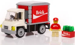 The Brick Show Shop Custom Brick Soda Delivery Truck with Minifigure made using LEGO parts