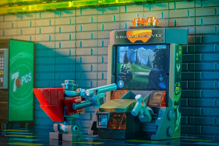 The Brick Show Shop Custom Bricks Evolved Shooter Arcade Game made using LEGO parts