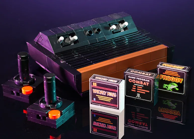The Brick Show Shop Custom Classic 1977 Video Game Console made using LEGO bricks