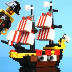 The Brick Show Shop Custom Mini Black Seas Barracuda with Captain Brickbeard Minifigure