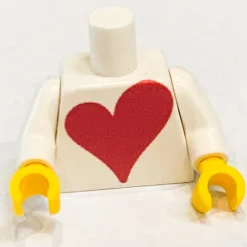 The Brick Show Shop Custom Printed Big Heart Minifig Torso (Valentine's Day) made with LEG