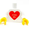 The Brick Show Shop Custom Printed "Kiss Me" Heart Minifig Torso made with LEGO parts - B3