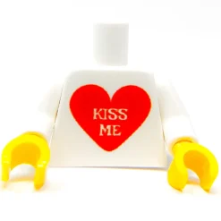 The Brick Show Shop Custom Printed "Kiss Me" Heart Minifig Torso made with LEGO parts - B3