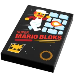 The Brick Show Shop Custom Super Mario Bloks Video Game Cover (2x3 Tile) made using LEGO p