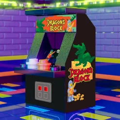 The Brick Show Shop Dragon's Block Arcade Machine Toy Building Kit made using LEGO parts -