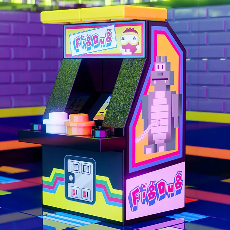 The Brick Show Shop Fig Dug - B3 Customs Arcade Machine made using LEGO bricks, Dig Dug