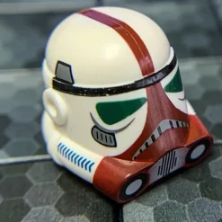 The Brick Show Shop Flame Clone Trooper Helmet (Red, Phase 3) - Clone Army Customs