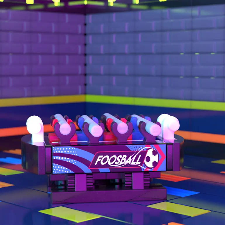The Brick Show Shop Foosball Table B3 Customs Arcade Building made using LEGO parts