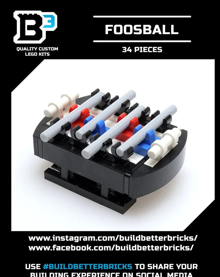 The Brick Show Shop Foosball Table B3 Customs Arcade Building made using LEGO parts