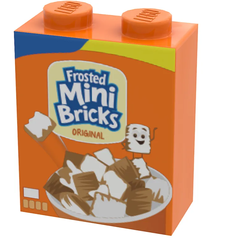 The Brick Show Shop Frosted Mini Bricks Cereal - Custom Printed 1x2x2 Brick