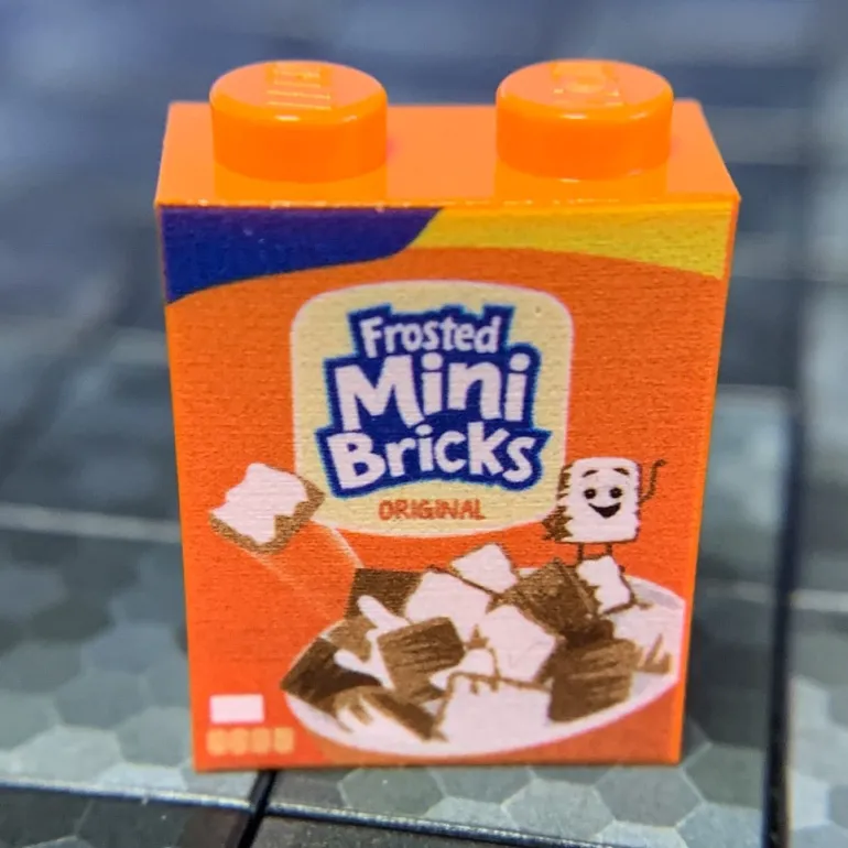 The Brick Show Shop Frosted Mini Bricks Cereal - Custom Printed 1x2x2 Brick