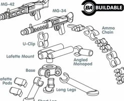 The Brick Show Shop German Tripod w/ MG34 + 42 - BrickArms® for LEGO minifigs, compatible