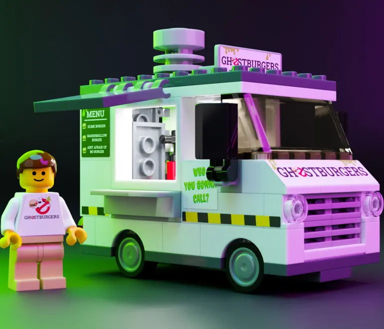 The Brick Show Shop Ghost Burgers - B3 Customs® Food Truck w/ Minifigure