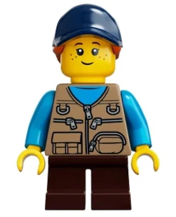 The Brick Show Shop Girl (Treehouse, Freckles w/ Dark Tan Vest) - LEGO City / Ideas Minifi