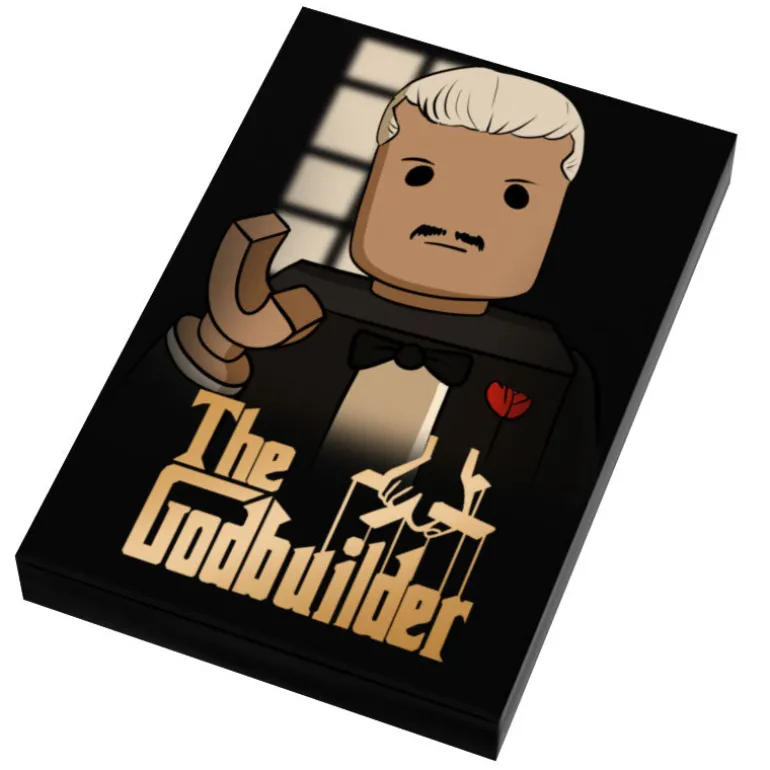 The Brick Show Shop Godbuilder Movie Cover (2x3 Tile) - B3 Customs using LEGO parts