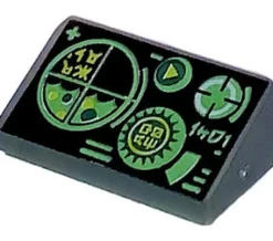 The Brick Show Shop Green Gauges Radar Screen (1x2 Slope, Dark Bluish Gray) - Official LEG