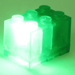 The Brick Show Shop Green Light-Up 2x3 Brick (Green Light) - Compatible w/ LEGO