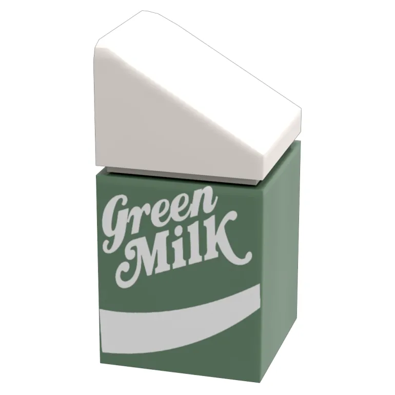 The Brick Show Shop Green Milk Carton made from LEGO parts - B3 Customs