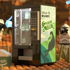 The Brick Show Shop Green Milk Vending Machine Building Set made using LEGO parts - B3 Cus