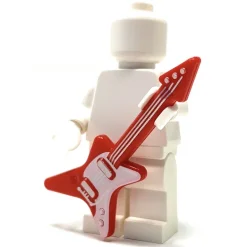 The Brick Show Shop Guitar (Red / White with Silver Strings) - Official LEGO® Part