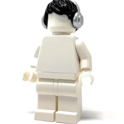 The Brick Show Shop Hairpiece, Tousled Hair (Black) with Silver Headphones - Official LEGO