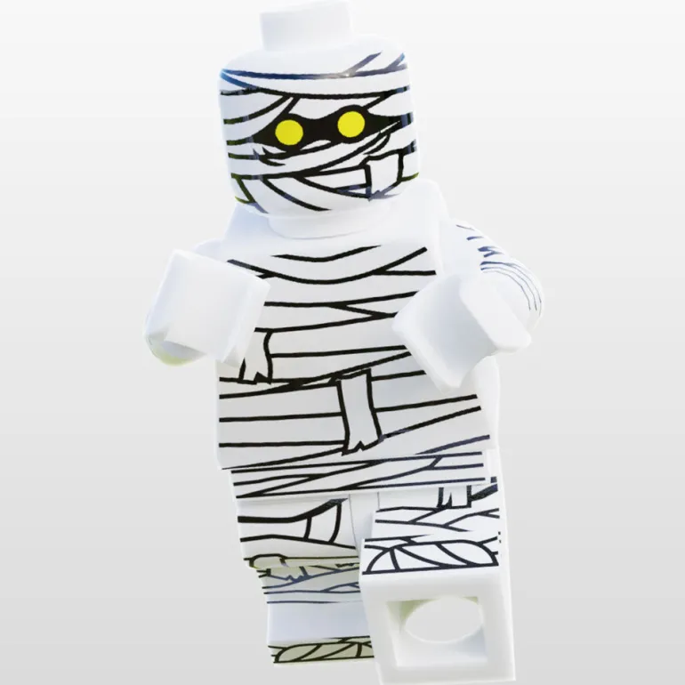 The Brick Show Shop Halloween Mummy Minifig - B3 Customs made using LEGO parts