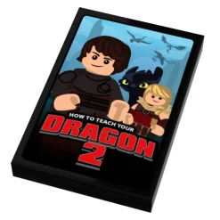 The Brick Show Shop How To Teach A Dragon II Movie Cover (2x3 Tile) made using LEGO parts