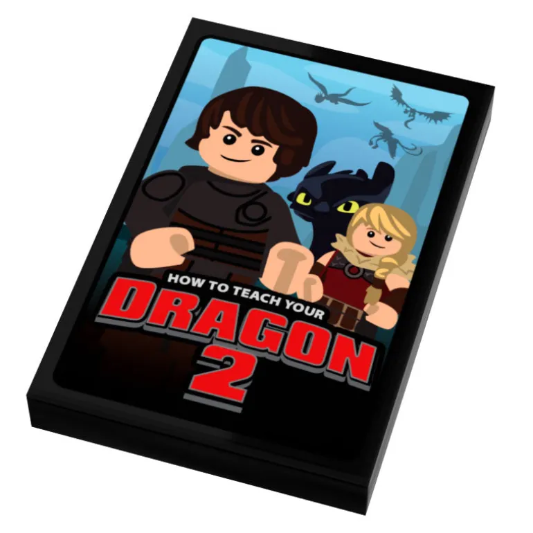 The Brick Show Shop How To Teach A Dragon II Movie Cover (2x3 Tile) made using LEGO parts