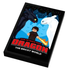 The Brick Show Shop How To Teach A Dragon III: The Bricky World Movie Cover (2x3 Tile) mad