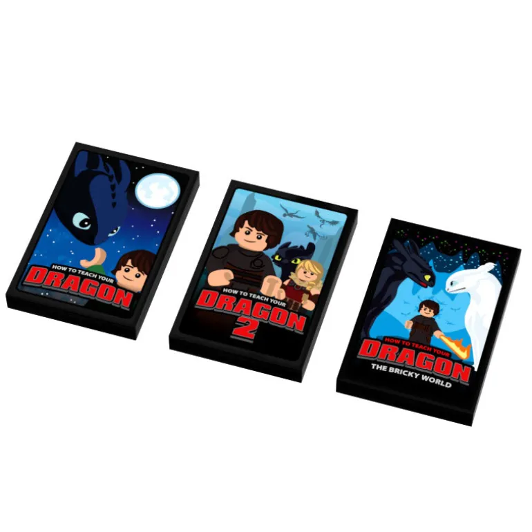 The Brick Show Shop How to Teach A Dragon Movie Series Tile Collection made using LEGO par