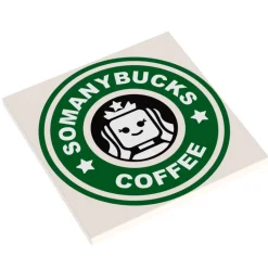 The Brick Show Shop Huge Somanybucks Coffee 6x6 Sign - B3 Customs using LEGO bricks, Starbucks