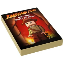 The Brick Show Shop Indiana Stones, Temple of Doom Movie Cover (2x3 Tile) - B3 Customs usi