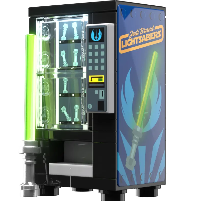 The Brick Show Shop Jedi Sabers Vending Machine Building Set made using LEGO parts - B3 Cu