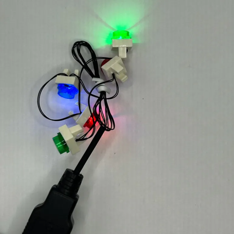 The Brick Show Shop Light-Up Christmas Lights Strand (USB 5 Lights) for LEGO set 10199