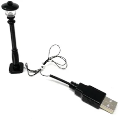 The Brick Show Shop Light-Up Lamp Post (Black) w/ White, Cold Light for LEGO Layouts