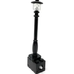 The Brick Show Shop Light-Up Lamp Post (Black) w/ Yellow Light for LEGO Layouts