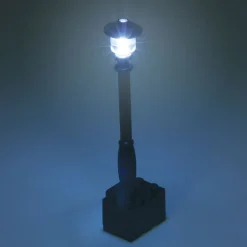 The Brick Show Shop Light-Up Lamp Post (Black) w/ White, Cold Light for LEGO Layouts