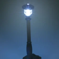 The Brick Show Shop Light-Up Lamp Post (Black) w/ White, Cold Light for LEGO Layouts